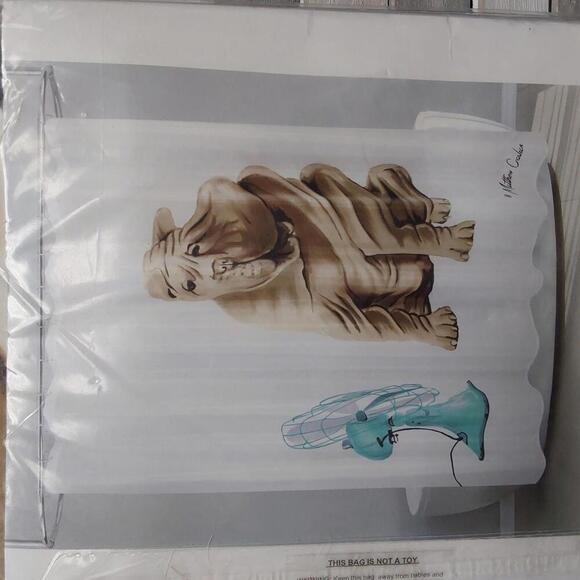 Allure Fan Dog Shower Curtain - Stylish and Unique Bathroom Decor - Picture 4 of 6